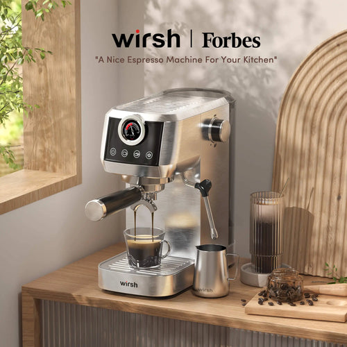 Wirsh 20 Bar Espresso Machine | Home Barista Plus with Pressure Gauge & Steam Wand